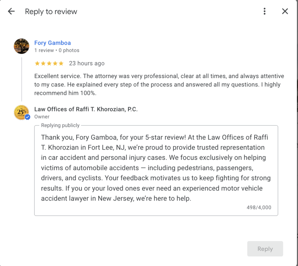 Case study - Car accident lawyer fort lee